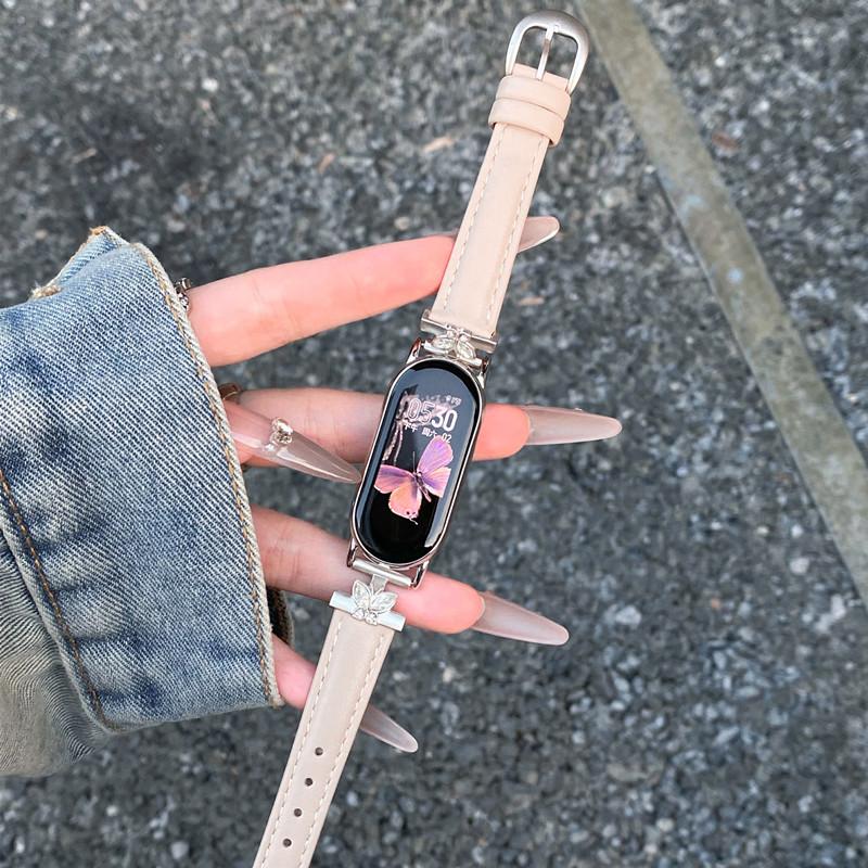 Роскошный кожаный ремешок для браслета Xiaomi Mi Band 9, сменный многоцветный ремешок для браслета Xiaomi mi band 8, браслет Correa