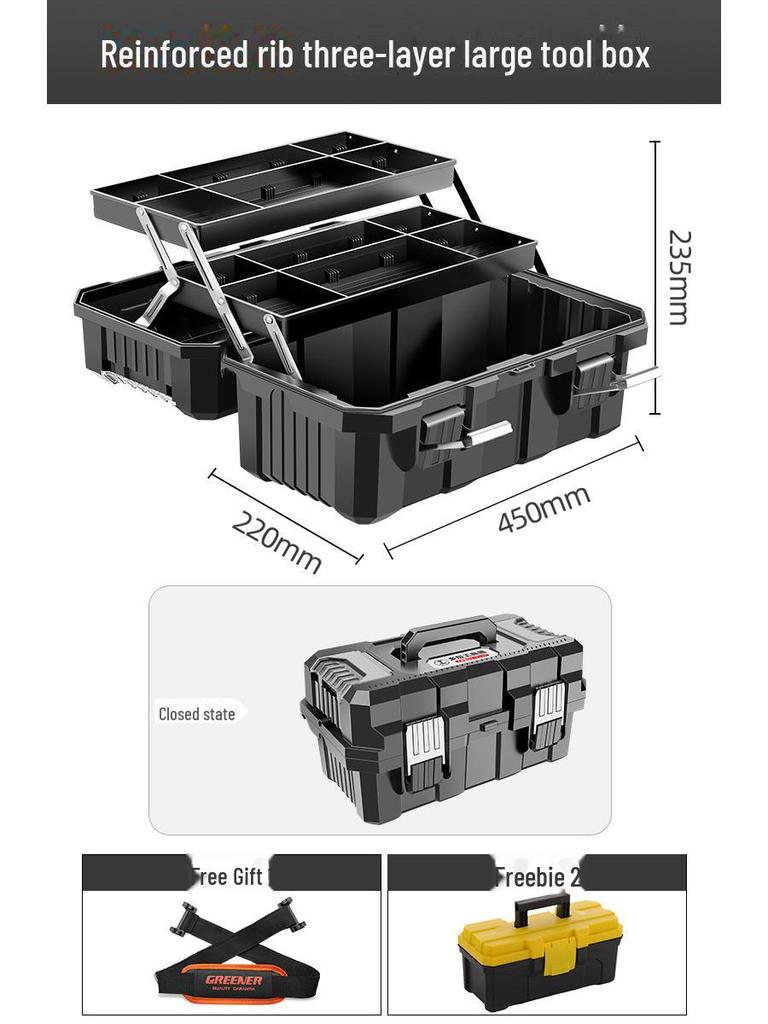 Зеленый Лес Портативный Складной Пластиковый Ящик для Инструментов для Электриков