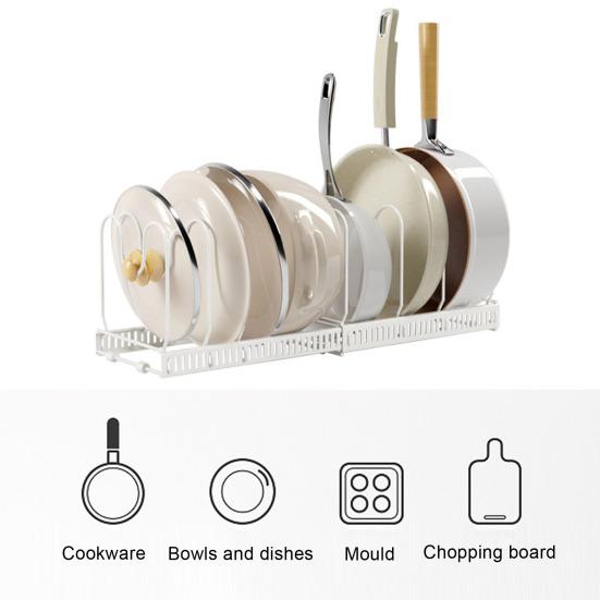 Кухонная полка для хранения, выдвижная противоскользящая пластина из нержавеющей стали, крышка кастрюли, миска для посуды, держатель для сушки, разделочная доска, дренажная подставка