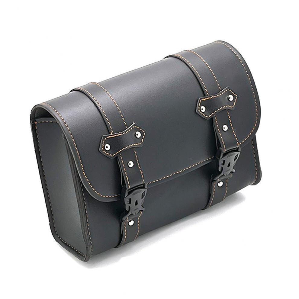 Azumafy Motorcycle Side Tool Small Item Storage PU Stylish Bag, Bag, Waterproof, Bag, Leather, (Black)