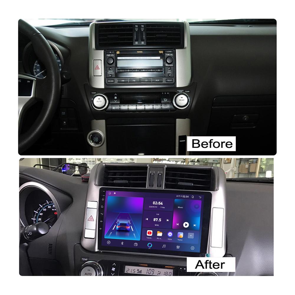 Android Carplay автомобильное радио для Toyota Land Cruiser Prado 150 2009-2013 мультимедийный проигрыватель головное устройство стерео GPS навигация BT WIFI 4+64 ГБ