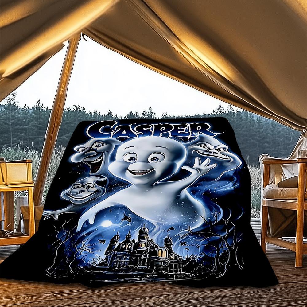 1 шт. Фланелевое одеяло Casper Ghost для улицы, легкое, теплое, уютное, для путешествий, кемпинга, офиса, из мягкой полиэфирной ткани