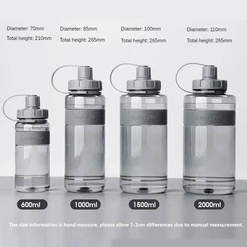 2 Liter Big Water Bottle with Straw 2L/1.5L/1L/0.6L Large Capacity School Gym Sports Drinking Bottles BPA Free Fitness
