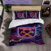 West Ham United Football 3 Piece Bedding Set Soft Duvet Cover Set with Pillowcases Printed Bedroom Decor Set for Home