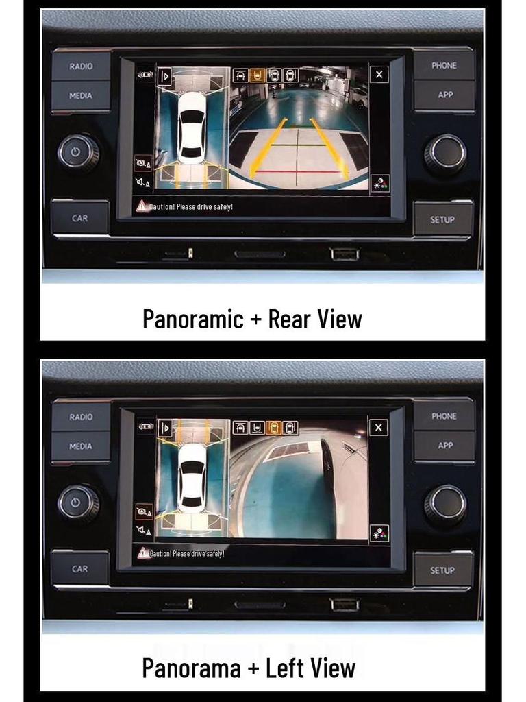 360° Panoramic Dual CAN Display for VW T-Roc, Teramont X, Tiguan L, Sagitar