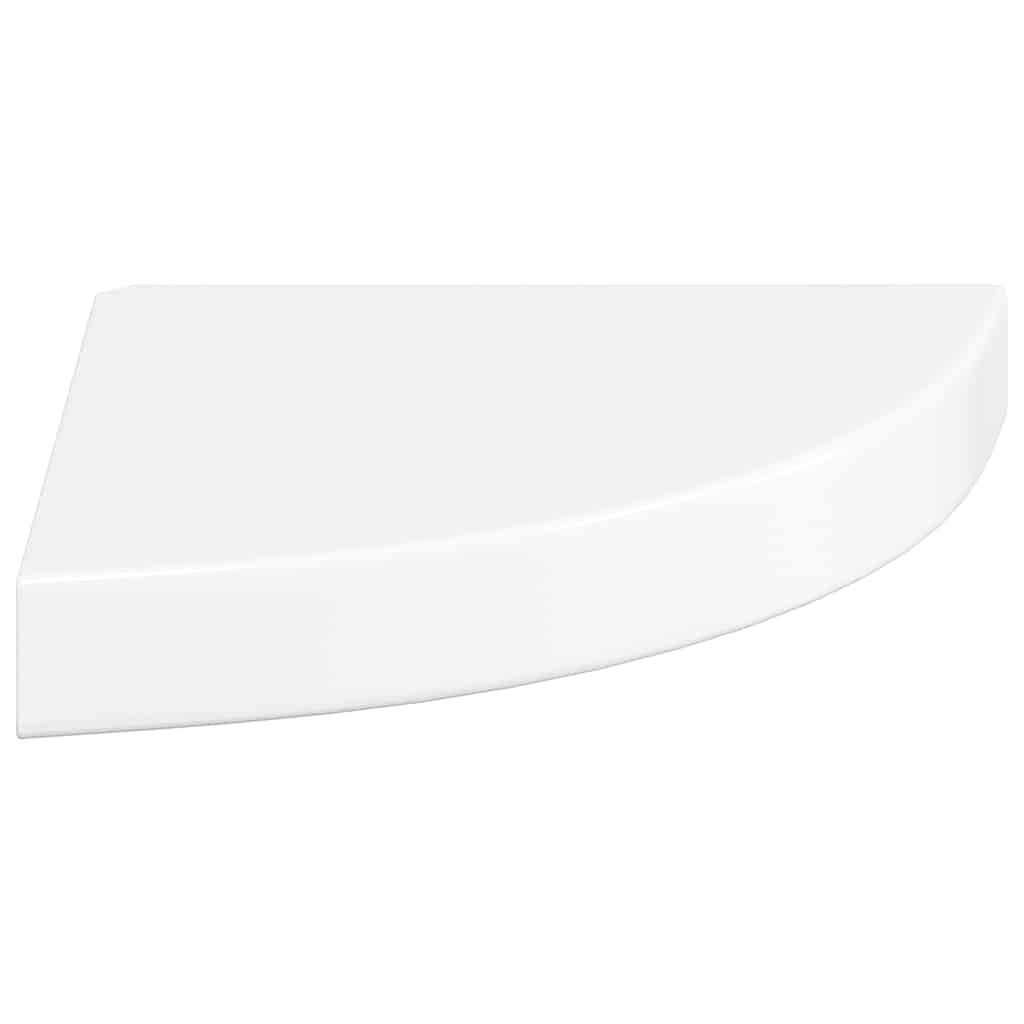 Floating Corner Shelf High Gloss White 25 x 25 x 3.8 cm MDF