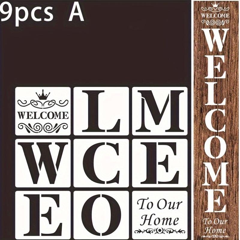 9 трафаретов приветствия для рисования на дереве - большой вертикальный трафарет приветственного знака для деревянных знаков