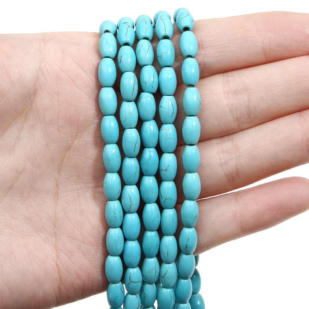 Synthetic Blue Turquoise DIY Jewelry Twisted and Special-Shaped Beads with Abacus and Animal Spacer Styles
