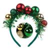Красочный новогодний обруч для волос с поддерживающими шариками, праздничный головной убор для рождественской вечеринки, повязка на голову