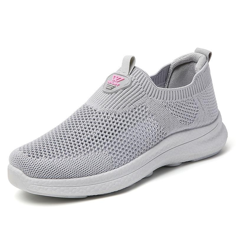 Летняя повседневная женская обувь, обувь-лоферы на одной педали, мягкая подошва, для ходьбы, летящая, плетеная, дышащая сетка, удобная обувь для мамы