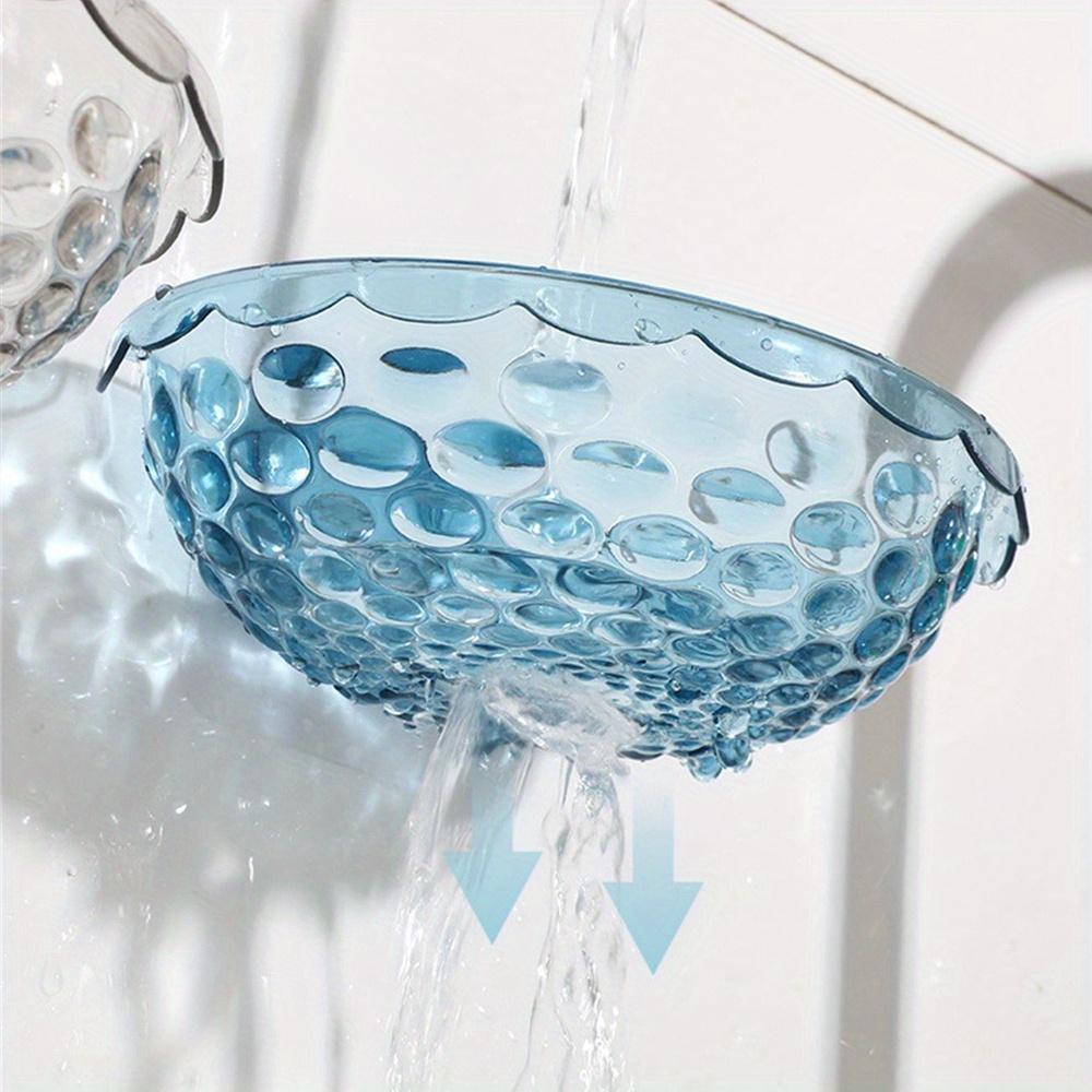 Wall Mounted Soap Dish Drain Transparent Acrylic Soap Holder Household Self Adhesive Soap Sponge Dish Bathroom Accessories