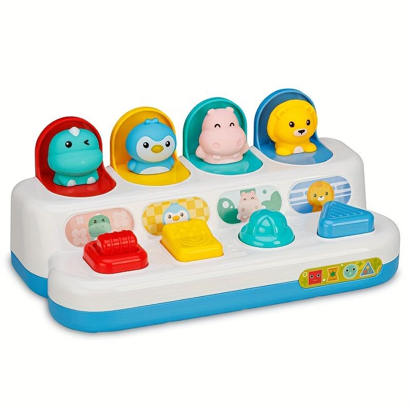 Детская игрушка-выпрыгивалка с животными Монтессори Игрушка Пик-а-бу Коробка с кнопкой-переключателем Сортировка по цвету Животные Образовательная игрушка для мальчиков и девочек от 6 месяцев