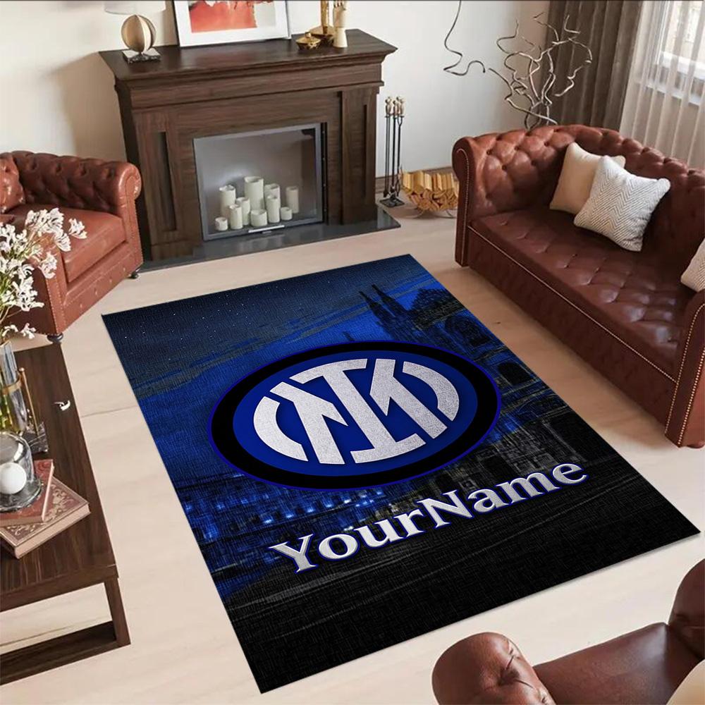 Inter Milan Customize Text Floor Mat Perfect for Living Rooms Dormitory Bedrooms Decorate room Antislip Carpet Office home decor Wedding Party Gift