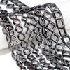 20-50 шт. Бусины из черного гематита, бусины из натурального камня, полые квадратные, сердечки, круглые кольца для изготовления украшений, DIY, свободные бусины-разделители