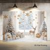 Christmas Tree Snowy Window Decoration Background Winter Backdrop Decorations For Photo Studio Photo Booth Christams Party