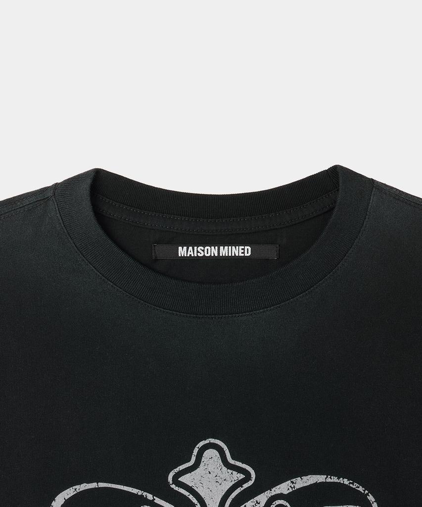 MAISON MINED Кельтский Крест С Длинным Рукавом Стирка Черный
