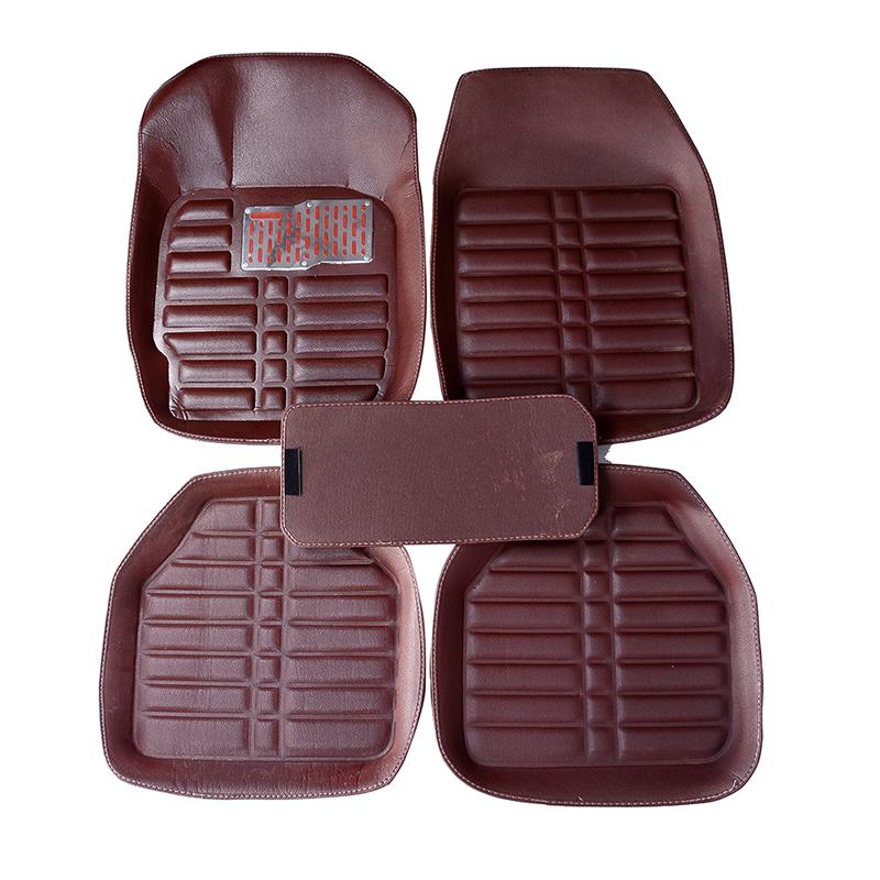 5 шт./компл. универсальные автомобильные коврики кофейного цвета, напольные кожаные коврики