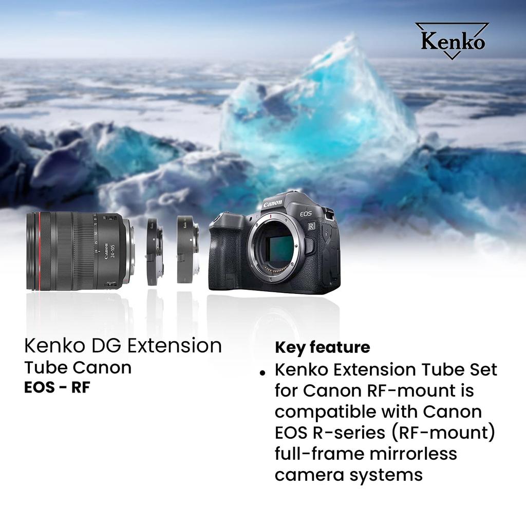 Аксессуары для объективов Kenko Набор цифровых колец для крепления Canon RF, набор из 2 шт. с электронными контактами, сделано в Японии 515495 Крупный план 10 мм/16 мм