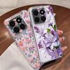 Чехол с сине-фиолетовым цветочным узором для Xiaomi Redmi Note 15 Pro 4G Funda Redmi Note 14 13 Pro 5G Прозрачный Мягкий Силиконовый Чехол из ТПУ