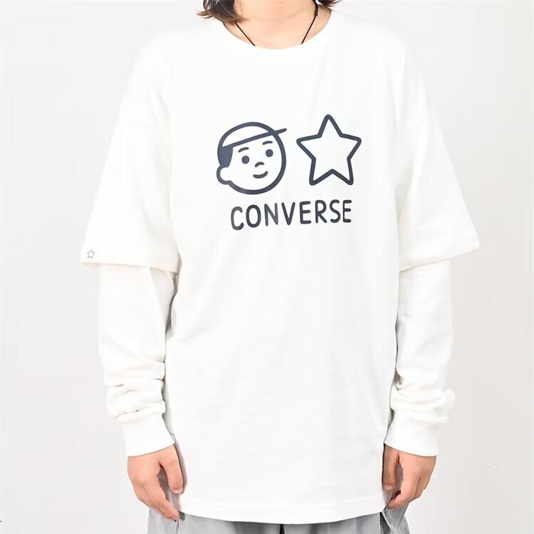 Converse Футболки Унисекс Белые С Круглым Вырезом Средней Плотности UCH888-W70