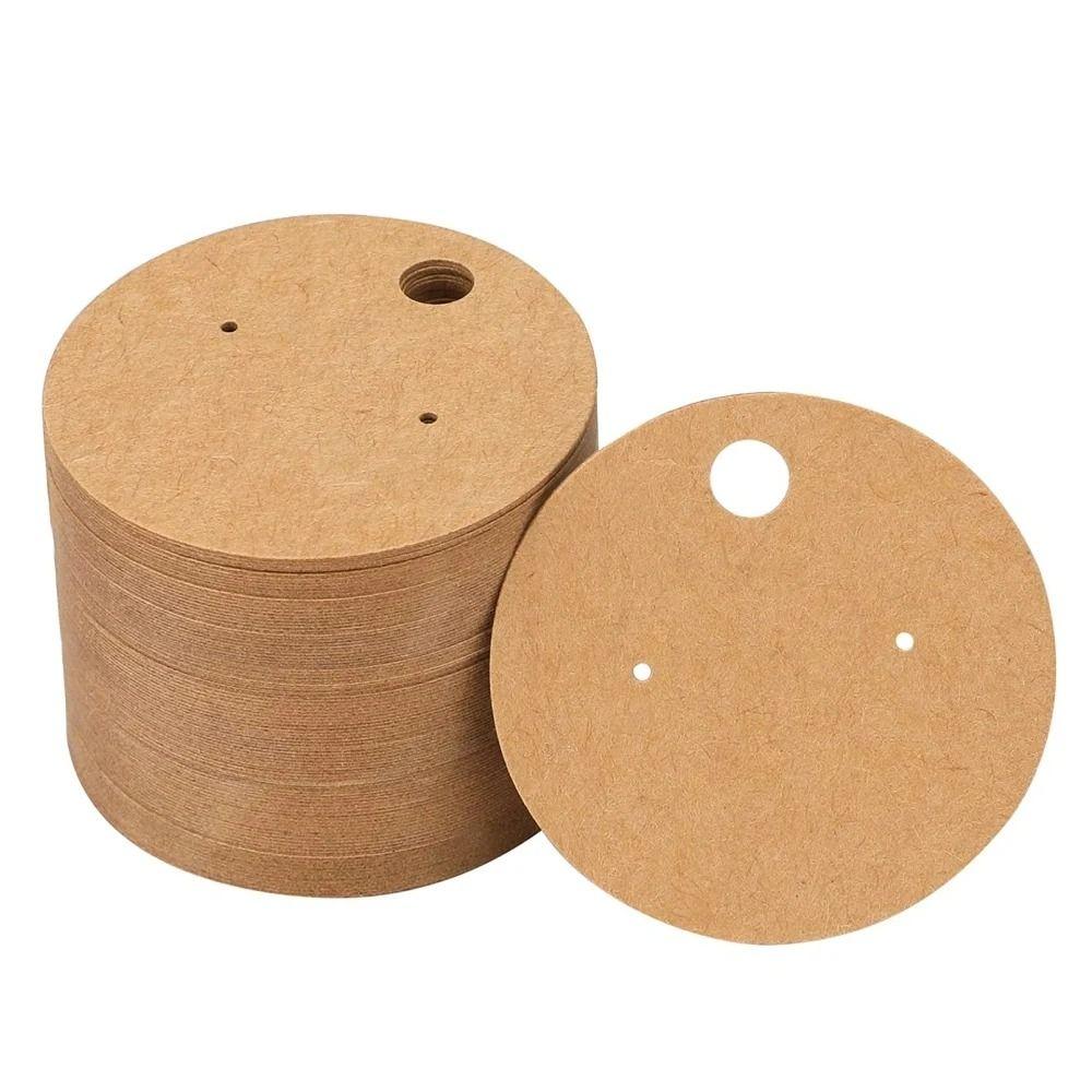 100 шт. Бирки из крафт-бумаги Пустые демонстрационные бумажные серьги-гвоздики Подвесные картонные