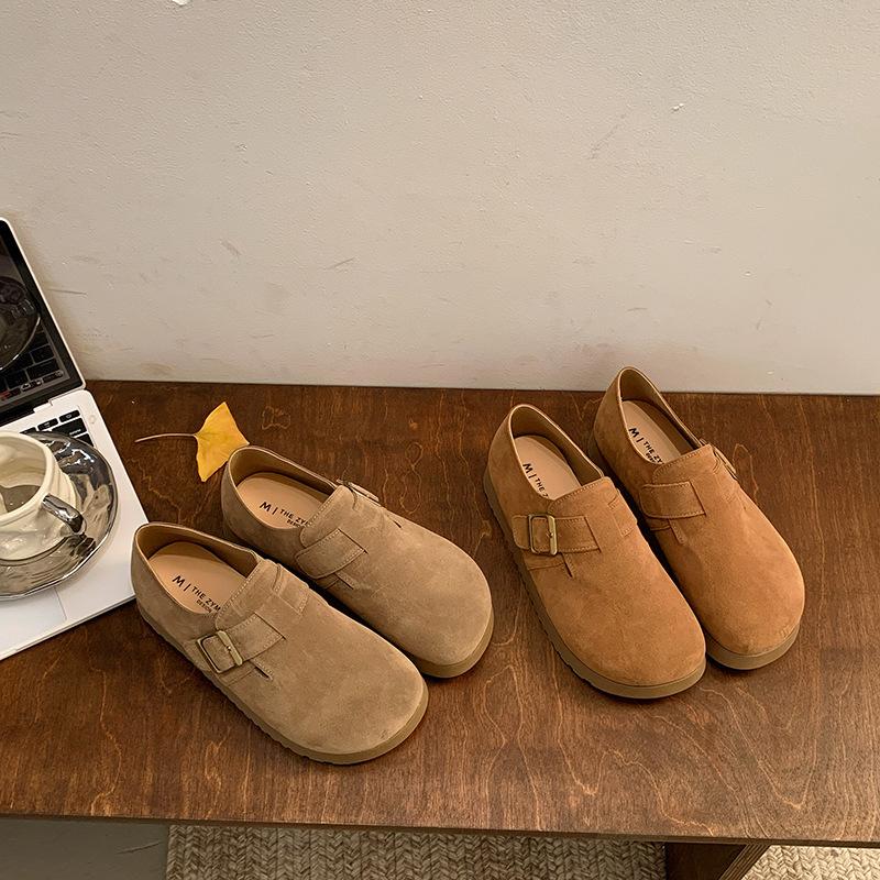 Thick-soled height-increasing Boken shoes women's all-inclusive 2025 spring and autumn new Doudou shoes lazy one-pedal casual Doudou shoes