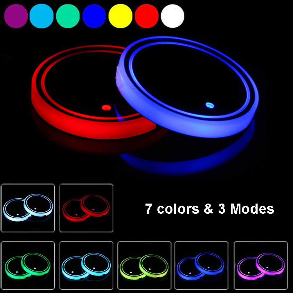 Светодиодная подсветка подстаканника Dalimo, 2 шт., светодиодная подсветка подстаканника автомобиля, 7 цветов