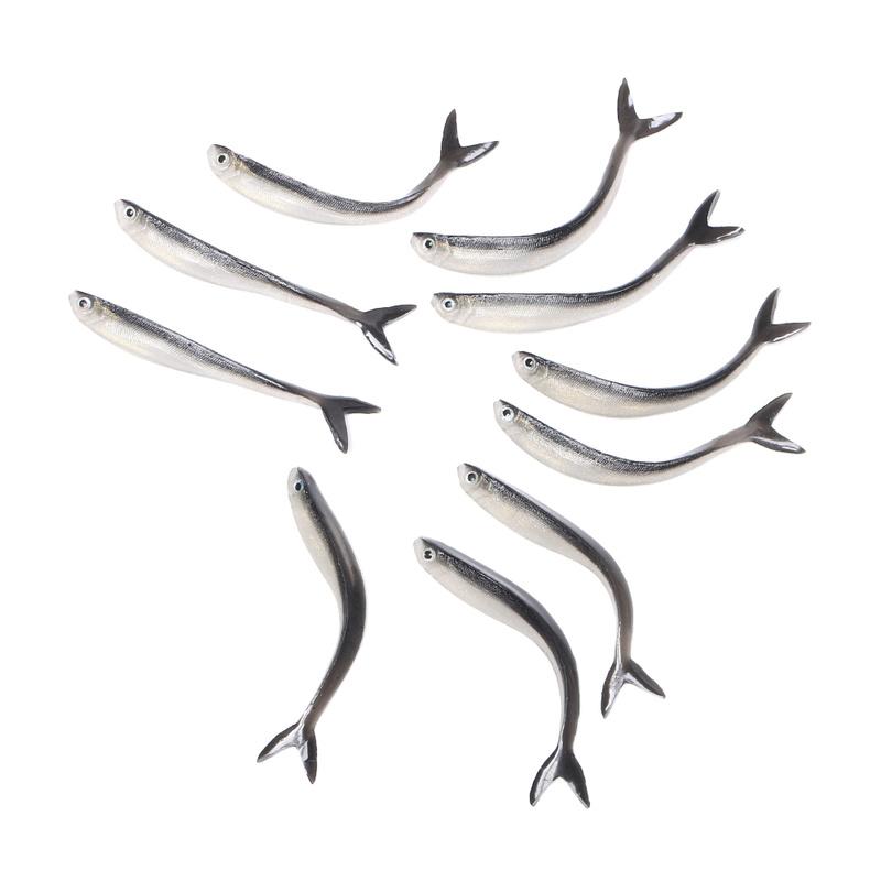 10PCS/Bag Fishing Soft Bait 7.5cm Wobbler Artificial Bait Shrimp Odor with Salt Rubber Bass Fishing Lure Crankbait Swimbait Lures