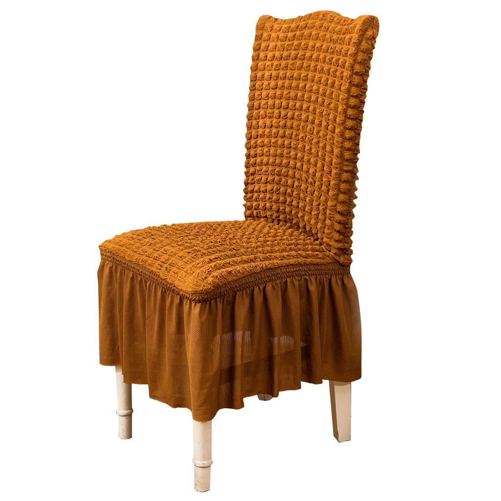 Универсальный эластичный чехол-сирсакер для обеденного стула, чехол с юбкой, съемные чехлы для стульев Парсонс