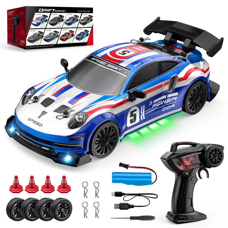 1/24 Scale Remote Control Drift Car 4WD Racing Vehicle High Speed LED Lights Kids Toys Multiplayer Game Gifts For Boys