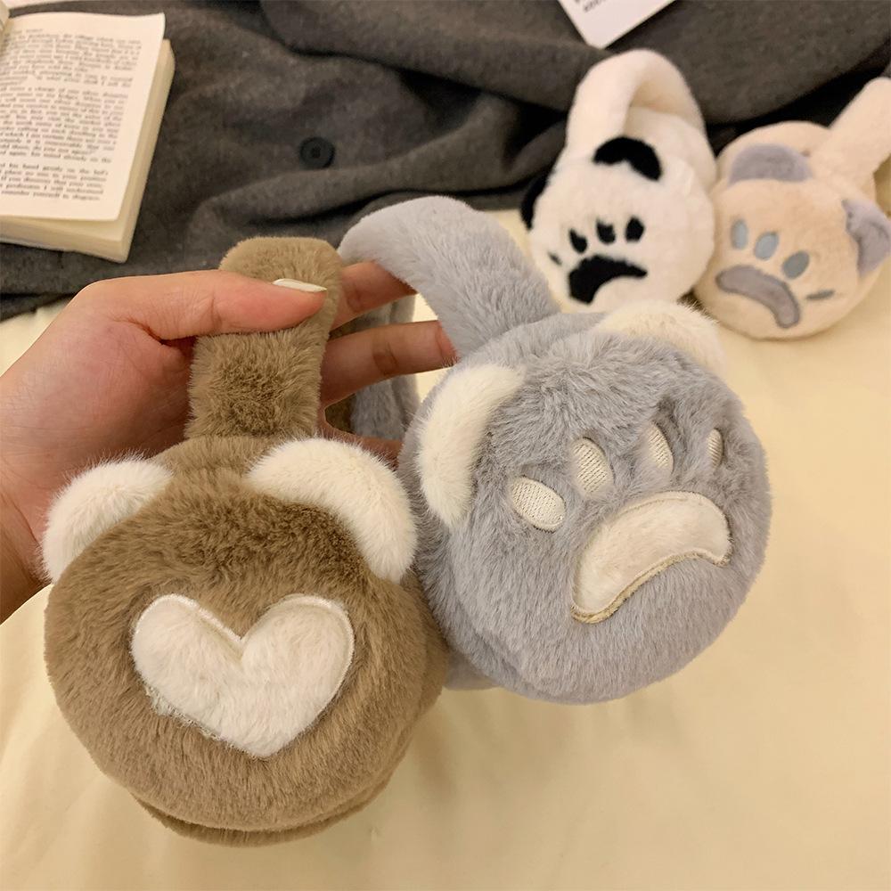 Cartoon Plush Earmuffs Adorable Foldable Earcap Furry Headband Cute Winter Ear Muffs For Winter Gift For Women Riding