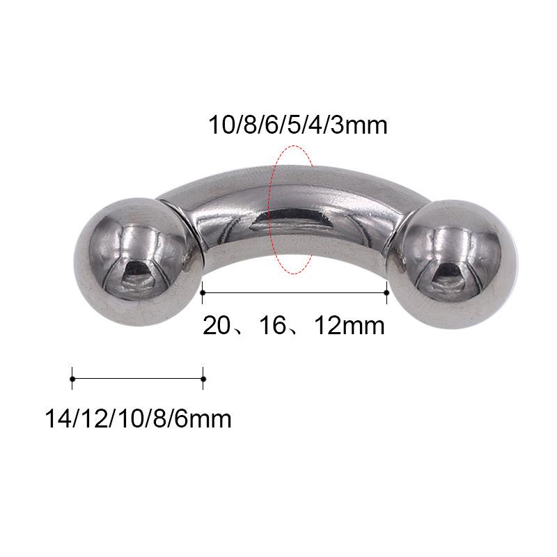 Серьги для пирсинга сосков из нержавеющей стали 316L с большой изогнутой штангой