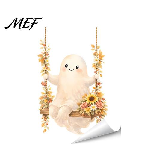 Practical Interior Decoration Items Cute Ghost Halloween Switch Plate Stickers, Removable Self-Adhesive Outlet Cover No Residue Socket Panel