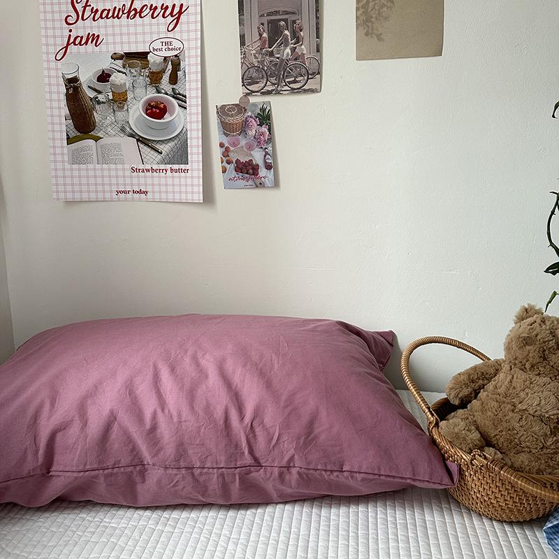 Наволочка из чистого хлопка в полоску, однотонная (Цельный кусок)