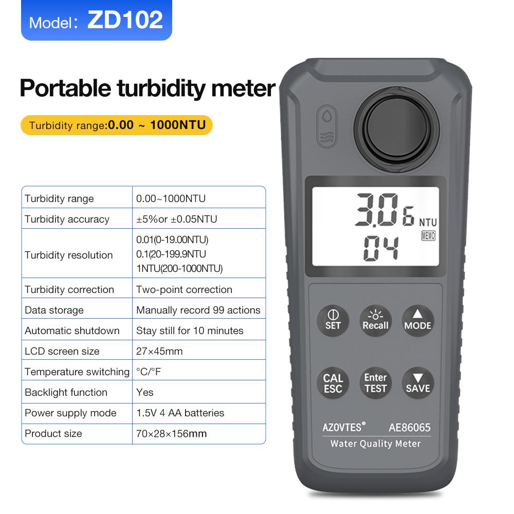 PH Hydrogen Sulfide Nitrite Ammonia Nitrogen Toxic Ammonia Residual Chlorine Water Quality Detector Portable Turbidity meter
