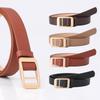 Korean Trendy Double Bar Buckle Alloy Belt for Women and Students