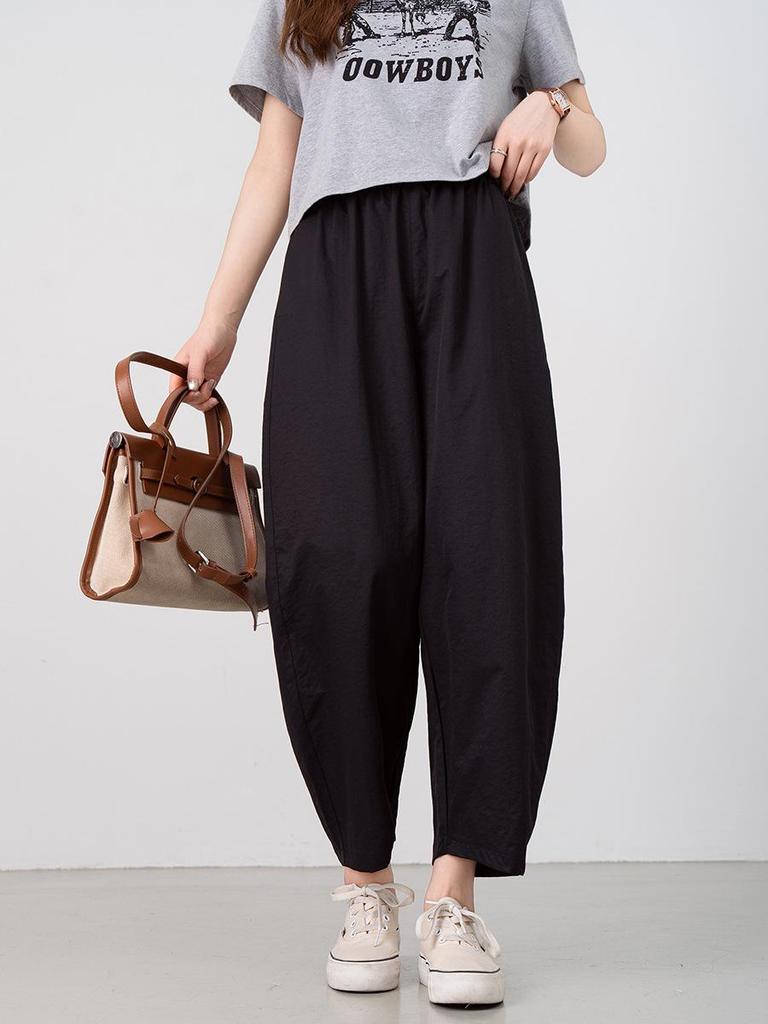 Летние брюки гарем с высокой талией и эффектом похудения: Модный, Легкий, Свободного кроя