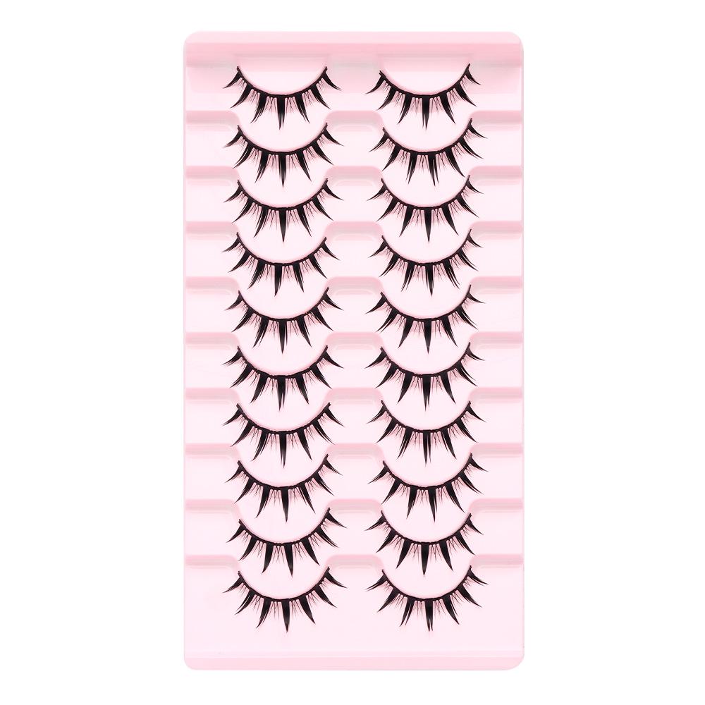 Dense Black False Eyelashes - Natural, Full Strip for Cosplay/Comic, Ideal for Beginners and Cross-Border Styles.