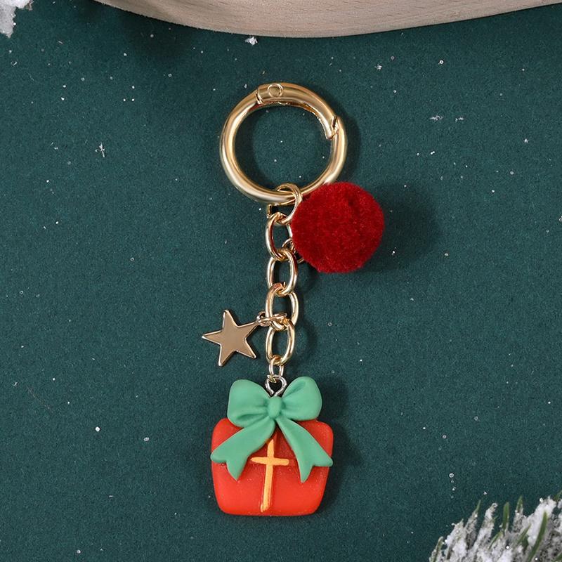 Рождественская елка Санта Клаус Брелоки Шарм для сумки для женщин Изысканная подвеска для сумки Брелок для ключей от машины Ювелирное изделие Рождественский подарок