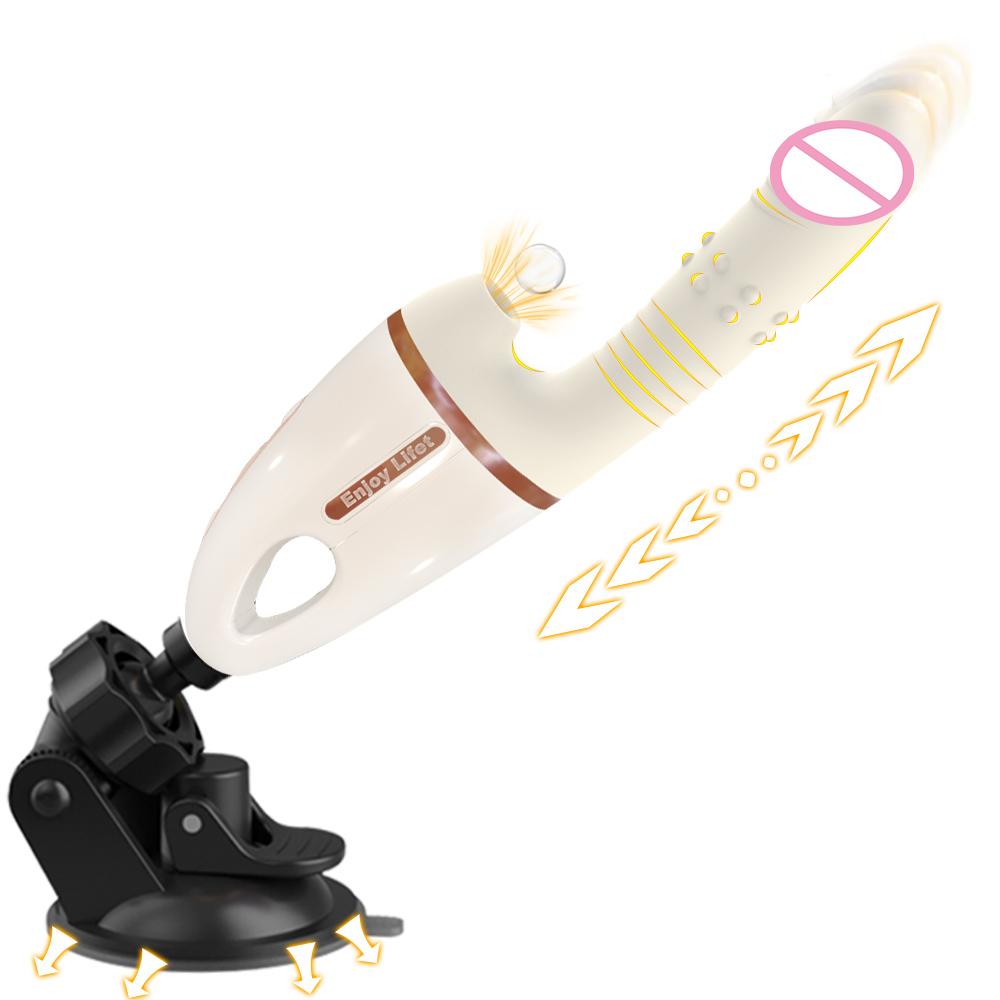 Толкающий Вибратор Дилдо Стимулятор Точки G Клитора 10 Толкающих Постукивающих Присоска Анальный Взрослые Секс-Игры для Пары Женский Мужской