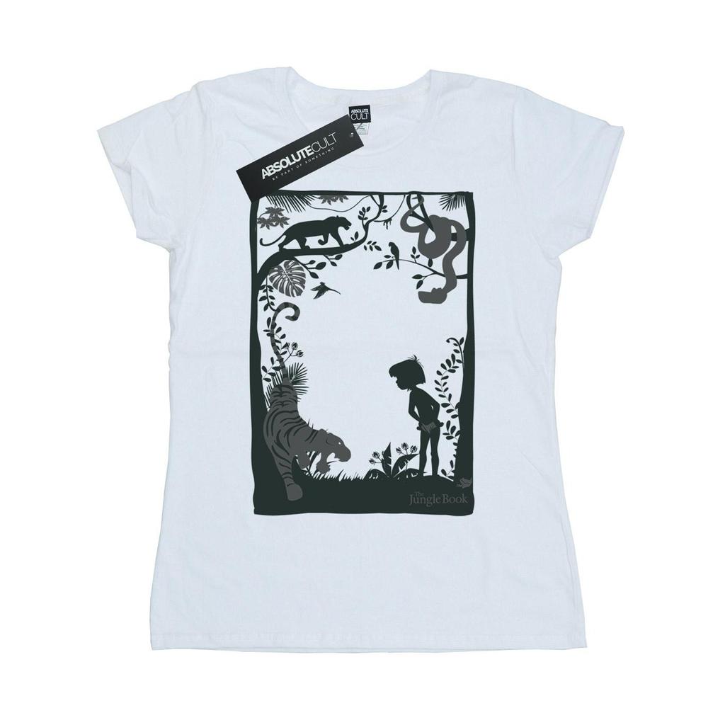 Disney Womens/Ladies The Jungle Book Silhouette Poster Cotton T-Shirt