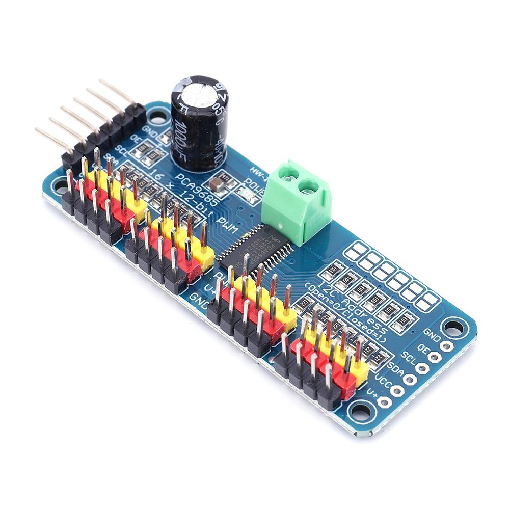 PCA9685 PWM Servo Driver Board IIC Interface 16 Channel 12-Bit PWM Servo Motor Driver Board Controller for Arduino Robot