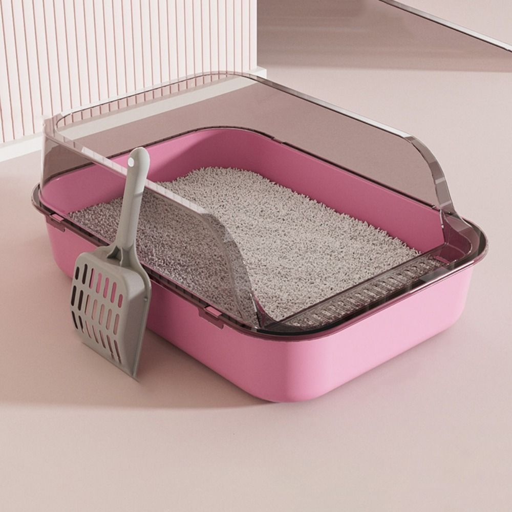 Open Top Cat Litter Box Semi-closed Cat Sandbox Pet Accessories Cat Bedpan For Rabbit Kitten