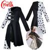 Cosplay Dress Inspired By 101 Dalmatians Black And White Witch Cruella De Vil