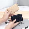 Высококачественная Изысканная Маленькая Кожаная Сумка для Карт Женская Модная Вышитая На Молнии Органайзер для Документов ID Многокарточная Кошелек для Мелочи
