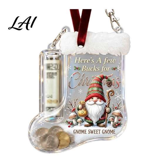 Ornament for Christmas Tree Cash Gift Stocking Money Holder Hanging Ornament Unique Acrylic Keepsake Xmas Decoration Fun Secret Santa Present