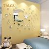 Removable 3D Acrylic Mirror Surface Moon + 38Pcs Stars Wall Sticker Home Decor Decorative Supplies