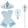 Princess Elsa Cosplay Accessories Gloves Wand Crown Jewelry Set Elsa Wig Braid For Snow Queen Princess Dress Clothes Cosplay