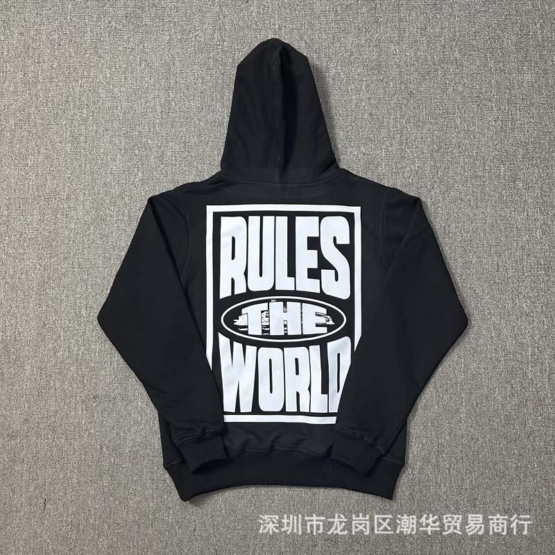 24SS Cross-border European and American trendy brand Corteiz Alcatraz small label on the chest letter printing hooded sweater hoodie winter