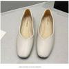Large Size Square Toe Flat Shoes Women's Singles Shoes Women's Shallow Mouth Professional Women's Shoes Soft Soled Shoes
